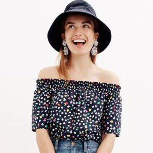 J. Crew Off The Shoulder Top Ratti Happy Cat xs 0